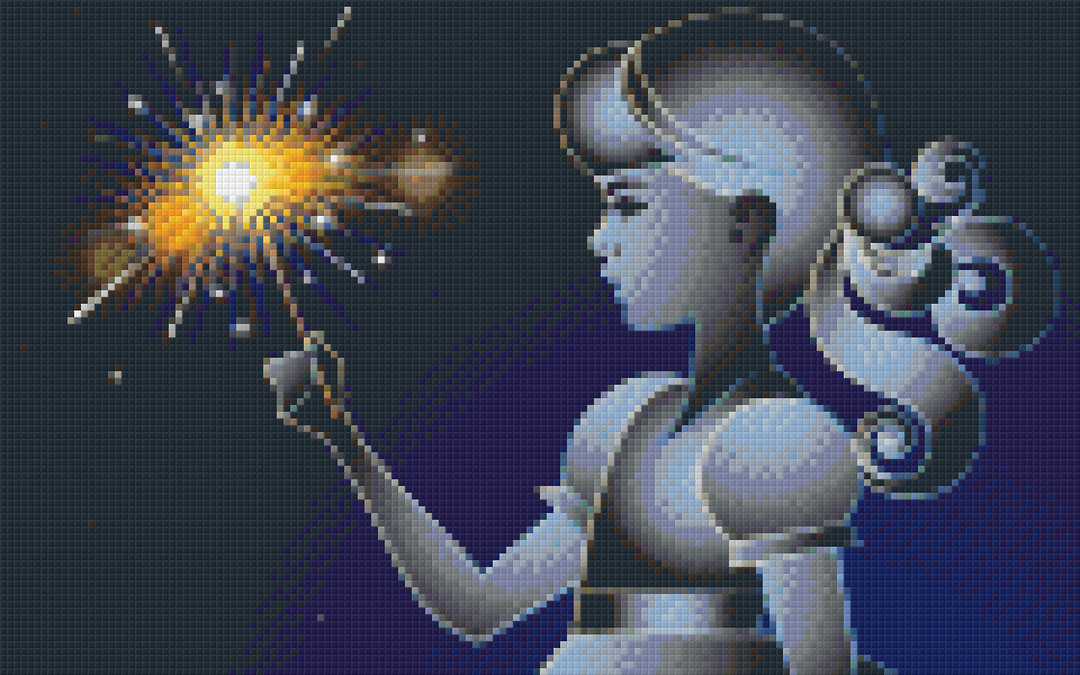 Girl With Sparkler Eight [8] Baseplate PixelHobby Mini-mosaic Art Kit image 0